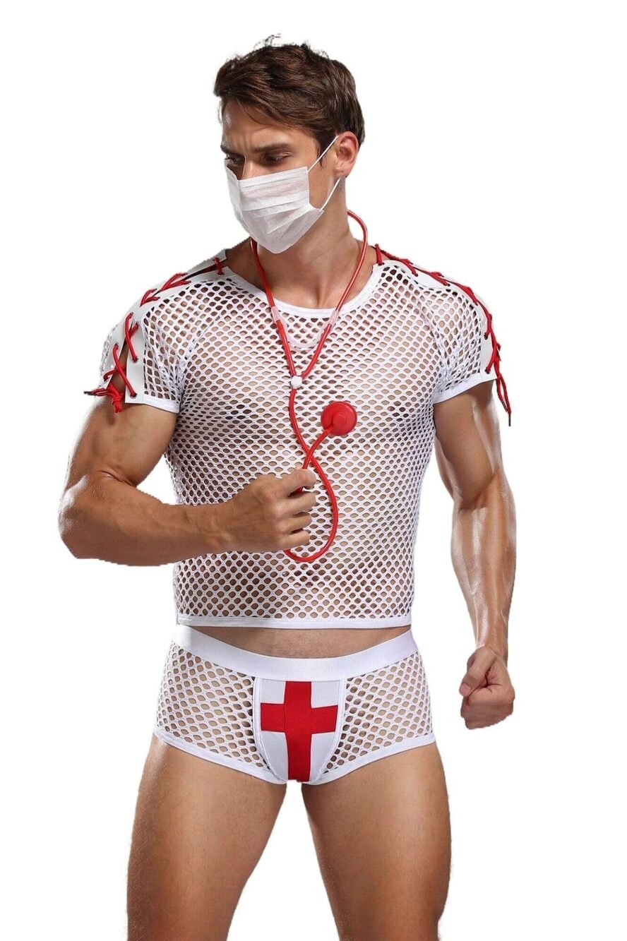9951 Nurse Cosplay Costume Tuxedo Sexy Lingerie Set Role Play Doctor